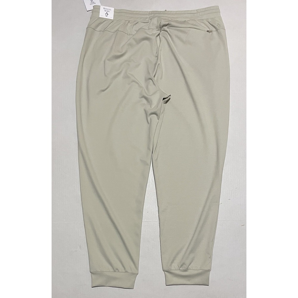 NWT $75 Penguin Sport Pull-on Jogger Pants Beige Stretch Mens Size XL Tapered - Picture 9 of 9